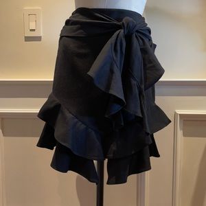 Intermix exclusive black salsa wool mini skirt